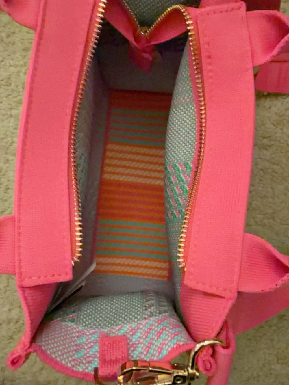 Kate Spade x Target Pink Plaid Knit Crossbody Bag + Bow Charm